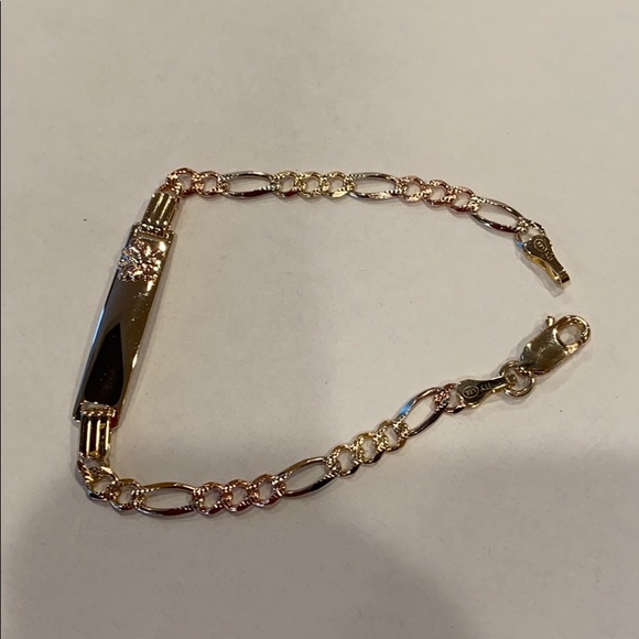 Girls 14k Gold Butterfly ID Bracelet 6 inches - Picture 9 of 15